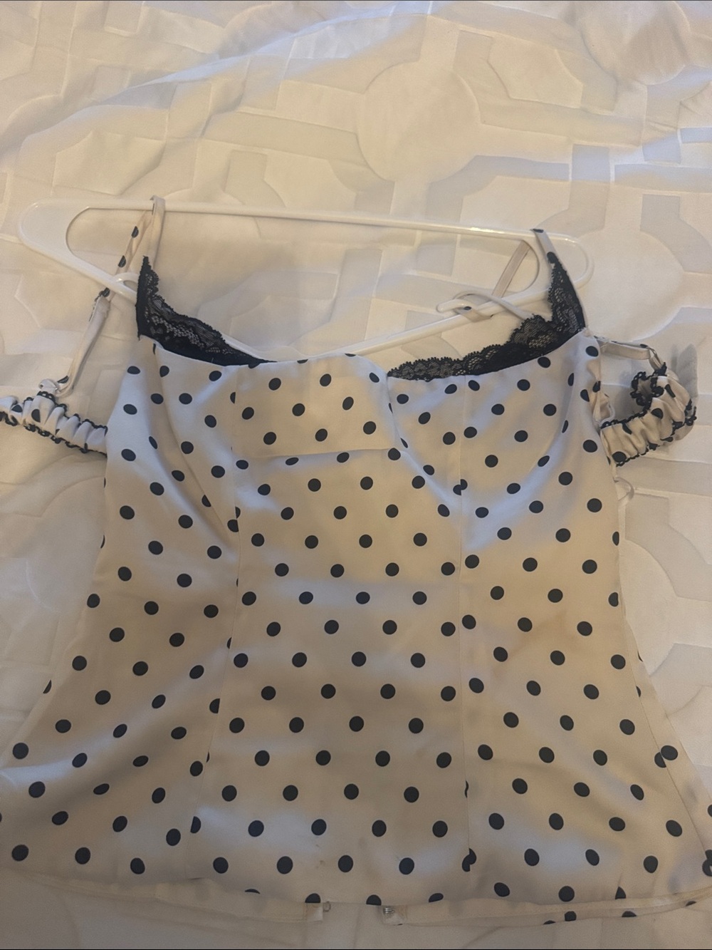 Princess polly polka dot lace bra black top size 0!! great condition like new
